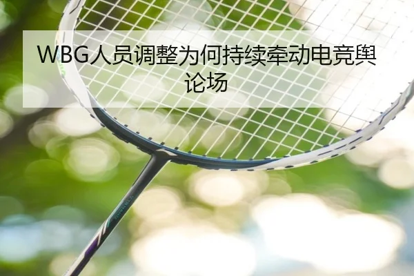 WBG人员调整为何持续牵动电竞舆论场